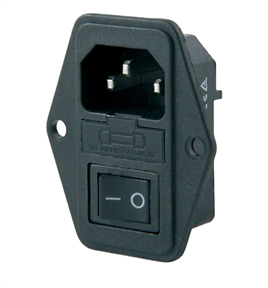 IC-214 C14 Power Soket Erkek Anahtarlı Fuseli Kulaklı AS-10E