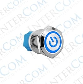 E2T 19MM METAL BUTON KALICILI 12-24V MAVİ LED 1NO/1NC
