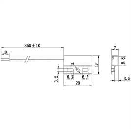 IC-228B-1 KABLOLU REED SENSÖR NORMALDE AÇIK KONTAK 29X19MM