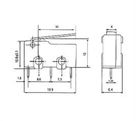 IC-166A Micro Switch İğne (PCB) Bacak Paletli