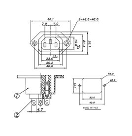 IC-212A C13 Power Soket Dişi Kulaklı AS-08