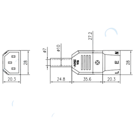 IC-215 C14 Power Fiş Seyyar Erkek AC-10M