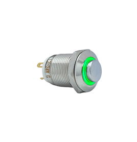 12MM YAYLI LEDLİ METAL BUTON - 1NO - IP67