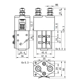 2li Selenoid Kontaktör 12V/24V 200A