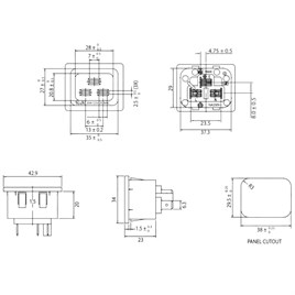 IC-215A2-2 C19 Power Soket Dişi Kulaksız