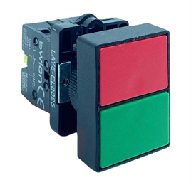 LAY5-EL8325  22mm İkiz Buton Yeşil Kırmızı