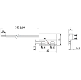 IC-228C-1 KABLOLU REED SENSÖR NORMALDE KAPALI KONTAK 29X19MM