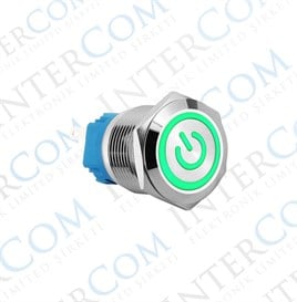 E3T 19MM METAL BUTON KALICILI 12-24V YEŞİL LED 1NO/1NC
