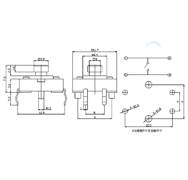 IC-204 Tact Switch 12x12 Kapak Takılabilir