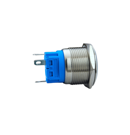 E74 22MM METAL BUTON KALICILI 12-24V MAVİ LED 1NO/1NC
