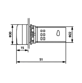 AD22-22T 22mm Dijital Kablolu Termometre 