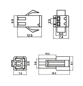IC-261J-0 JST SM 2P Kablolu Konnektor Takım