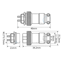 IC-261M 12mm Mayk Fiş Şase Erkek - Seyyar Dişi