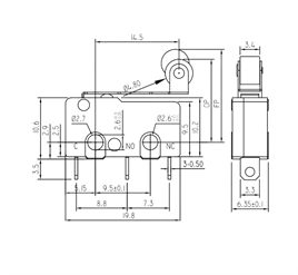 IC-168 Micro Switch Lehim Bacak Makaralı KW4-Z5F