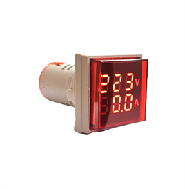 AD22-22VAS 22mm Dijital Volt-Ampermetre Kare