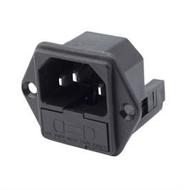 IC-213B C14 Power Soket Erkek Çift Fuseli Kulaklı