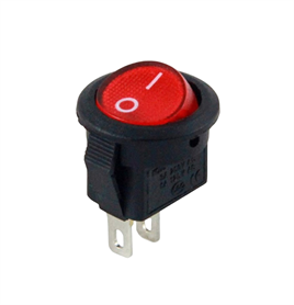 IC-134E Mini Yuvarlak Anahtar Kırmızı Işıksız ON-OFF 2P