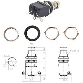 IC-148J-3 Pedal Switch Kalıcılı 3P Ø12mm PBS-24-102