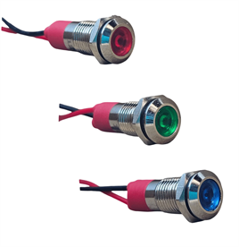 D8S 8MM METAL KABLOLU SİNYAL LAMBASI 12-24V