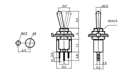 IC-137 Toggle Switch ON-OFF Ø5mm SMTS-102