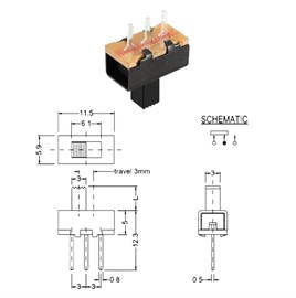 IC-205 Slide Switch ON-OFF 3P PCB