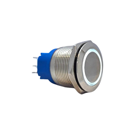 E88 22MM METAL BUTON KALICILI 12-24V BEYAZ LED 1NO/1NC