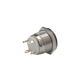 E38 16MM METAL BUTON YAYLI 12-24V TURUNCU LED 1NO