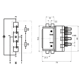 4 Kutuplu M6 Selenoid Röle 12V/24V - 250A
