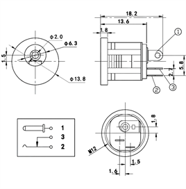 IC-257B DC Jak 2.1mm Geçmeli Tip