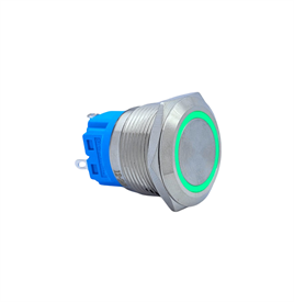 E70 22MM METAL BUTON YAYLI 12-24V YEŞİL LED 1NO/1NC