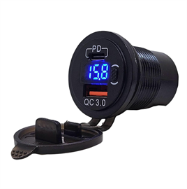 IC-266D-6 Pano Tip Voltmetreli 2li Usb 3.0 + Type-C Butonlu