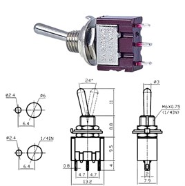 IC-139A Toggle Switch ON-OFF (Kaliteli) Ø6mm MTS-102