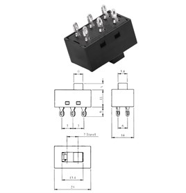 IC-210 Slide Switch 0-1 6P