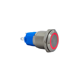E34-1 16MM METAL BUTON YAYLI 12-24V KIRMIZI LED 1NO/1NC