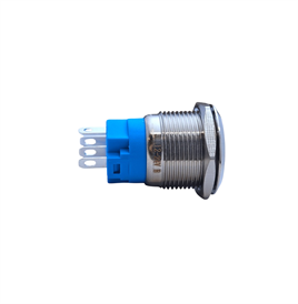 E1 19MM METAL BUTON KALICILI 12-24V KIRMIZI LED 1NO/1NC