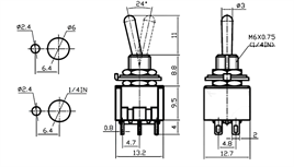 IC-144 Toggle Switch ON-OFF Ø6mm MTS-202
