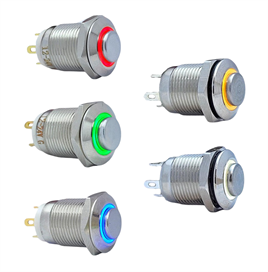 12MM YAYLI LEDLİ METAL BUTON - 1NO - IP67