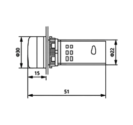 AD22-22A 22mm Dijital Ampermetre
