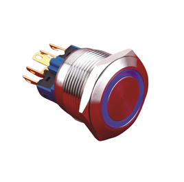 GQ22-11E 22mm Metal LED'li Yaylı Buton IP65