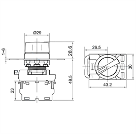 LAY25-ED21 22mm Mandal Buton 0-1 Kalıcı (1NO)