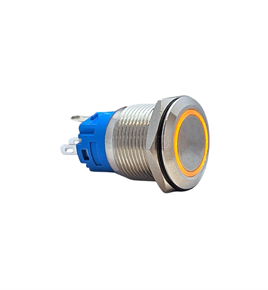 E48 19MM METAL BUTON KALICILI 12-24V TURUNCU LED 1NO/1NC