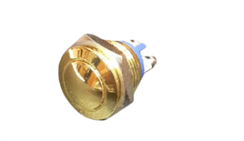 NO60 GQ16B-10-G 16mm Metal Yaylı Buton Altın Rengi IP65 Bombeli