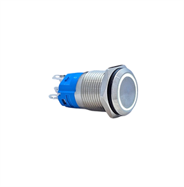 E39-1 16MM METAL BUTON YAYLI 12-24V BEYAZ LED 1NO/1NC