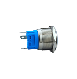 E71 22MM METAL BUTON YAYLI 12-24V MAVİ LED 1NO/1NC