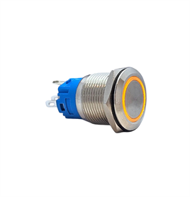 E82 19MM METAL BUTON YAYLI 12-24V TURUNCU LED 1NO/1NC