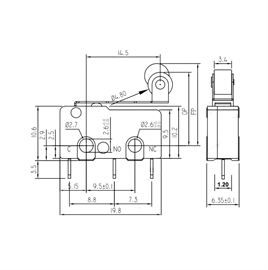 IC-169 Micro Switch İğne (PCB) Bacak Makaralı