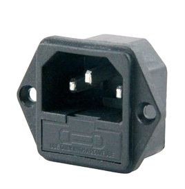 IC-213-S C14 Power Soket Erkek Fuseli Kulaklı - UL Sertifikalı