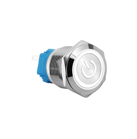 E47T 19MM METAL BUTON KALICILI 12-24V BEYAZ LED 1NO/1NC