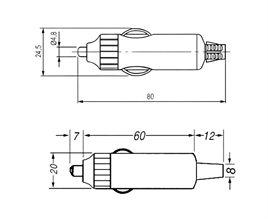 IC-246B-3 Çakmak Fişi Ledsiz Sigortasız