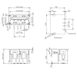 IC-265C USB Şase A Tip 90° Dişi Kısa